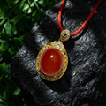 冰红玛瑙镶嵌吊坠A