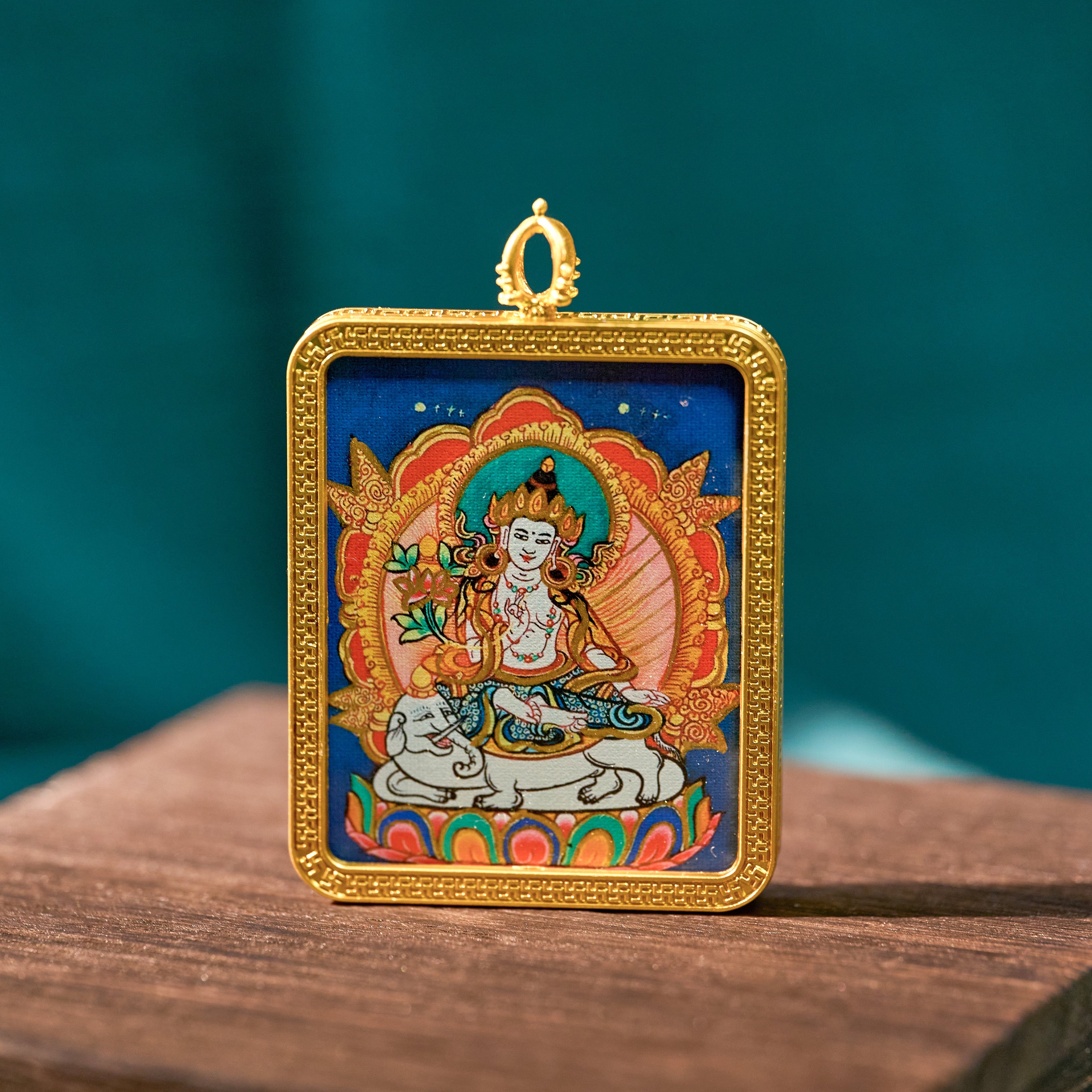 曦金·普贤菩萨随身唐卡