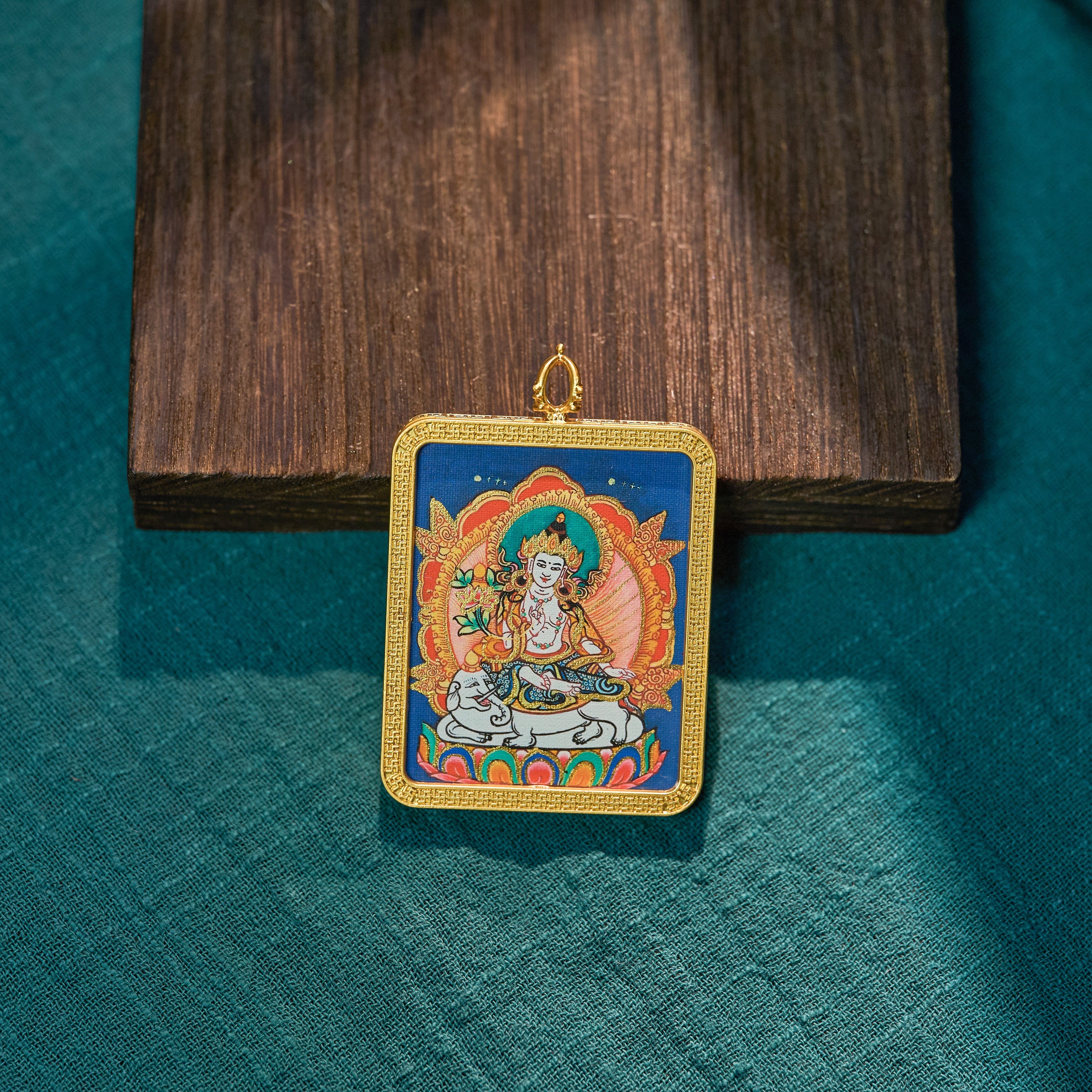 曦金·普贤菩萨随身唐卡