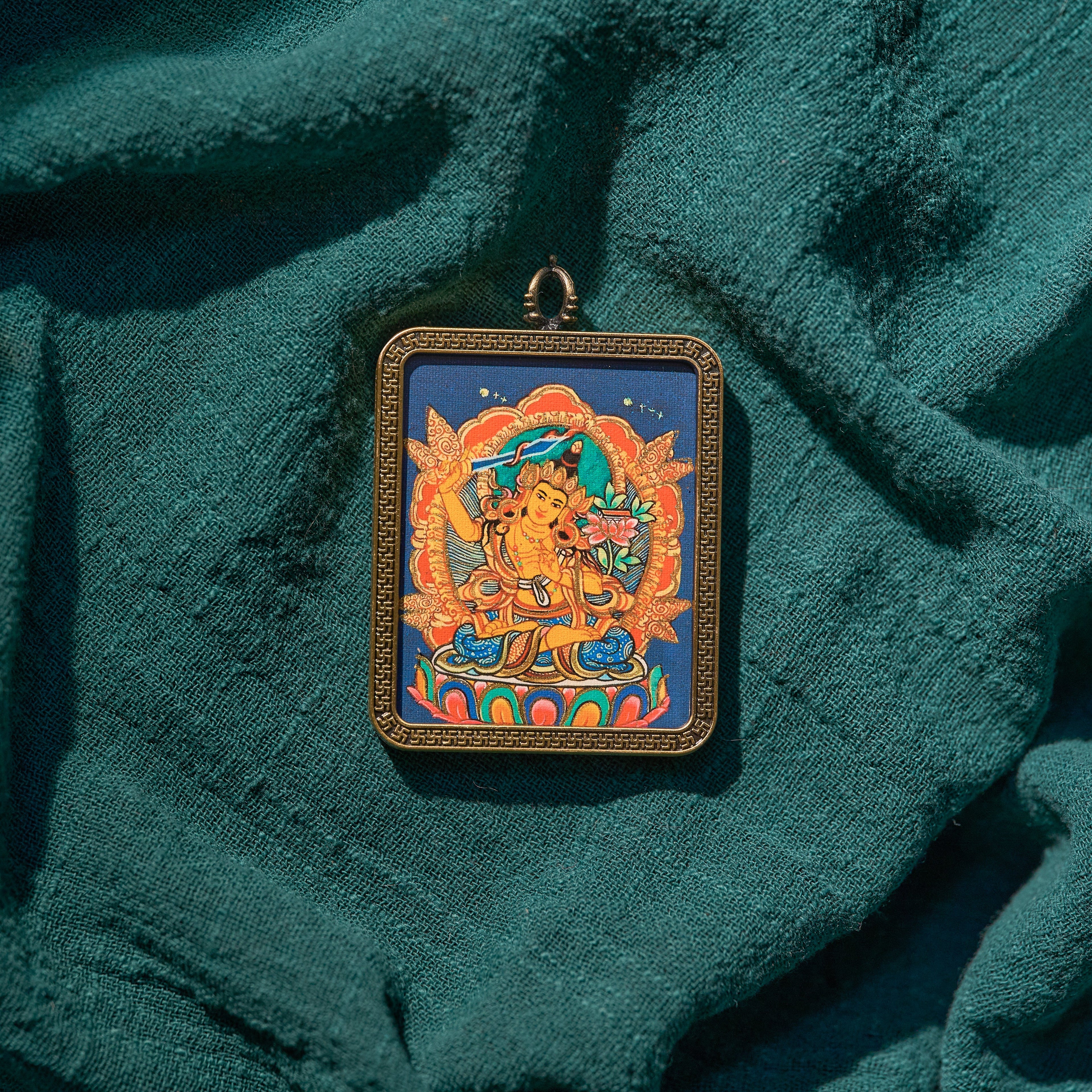 墨影·文殊菩萨随身唐卡