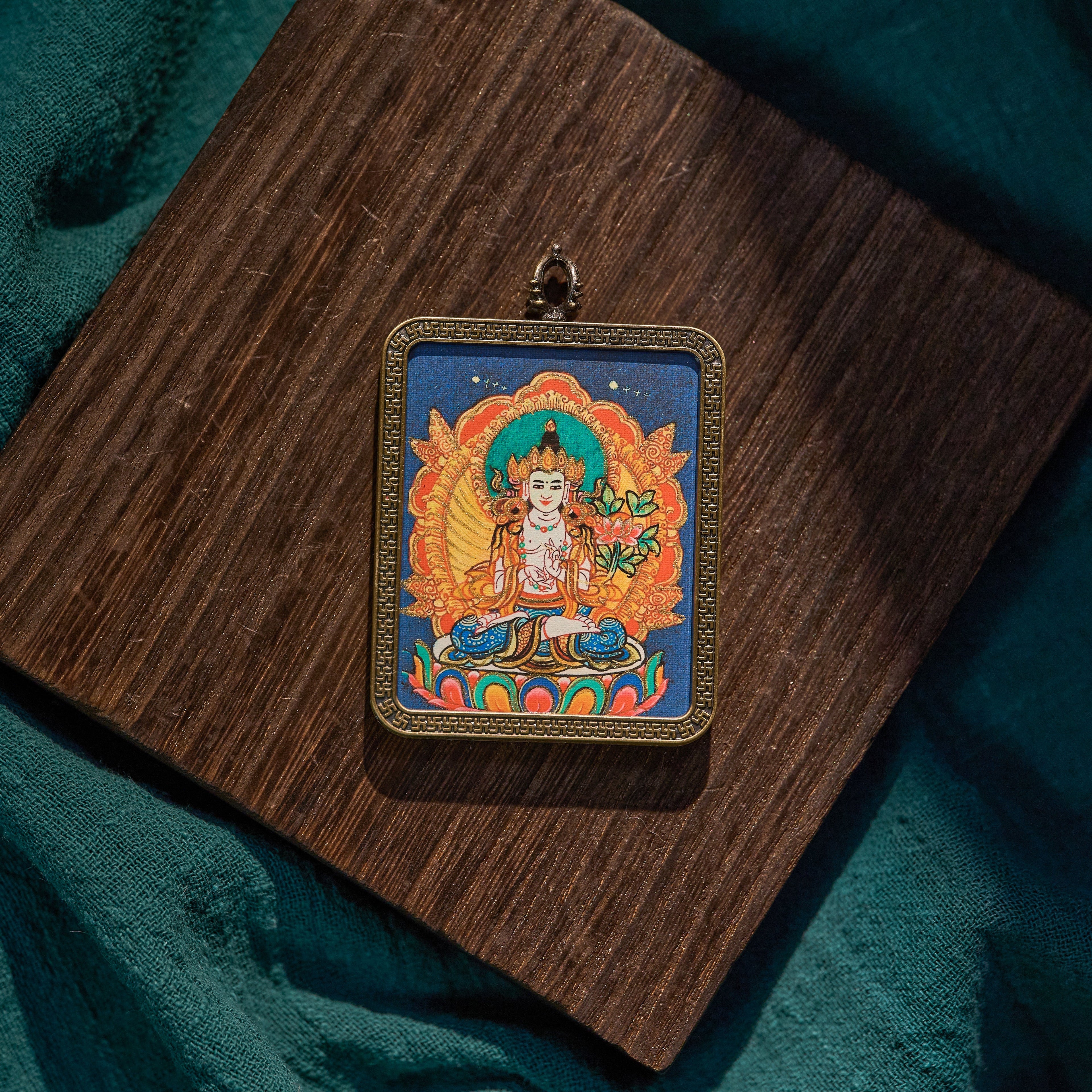 墨影·大势至菩萨随身唐卡