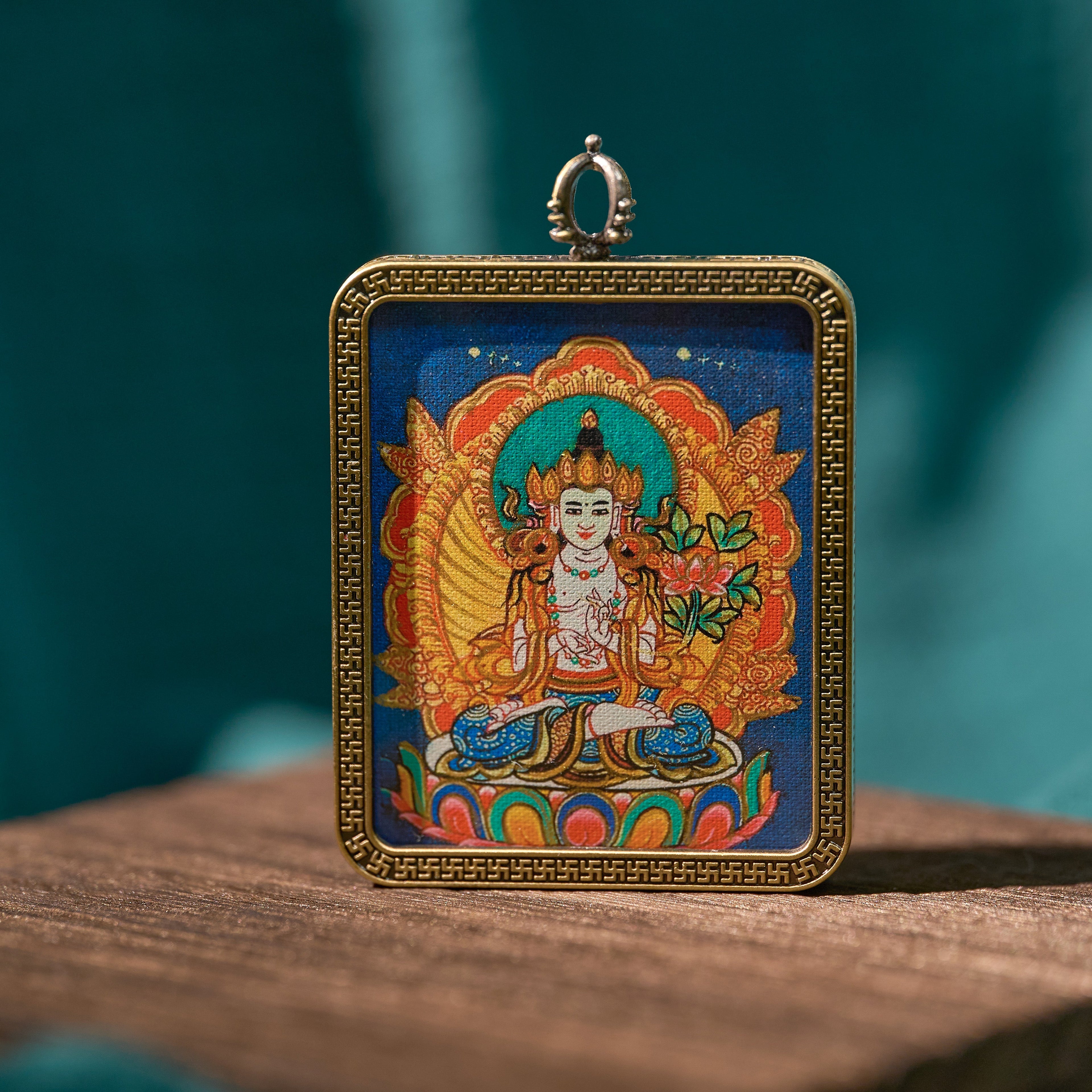 墨影·大势至菩萨随身唐卡