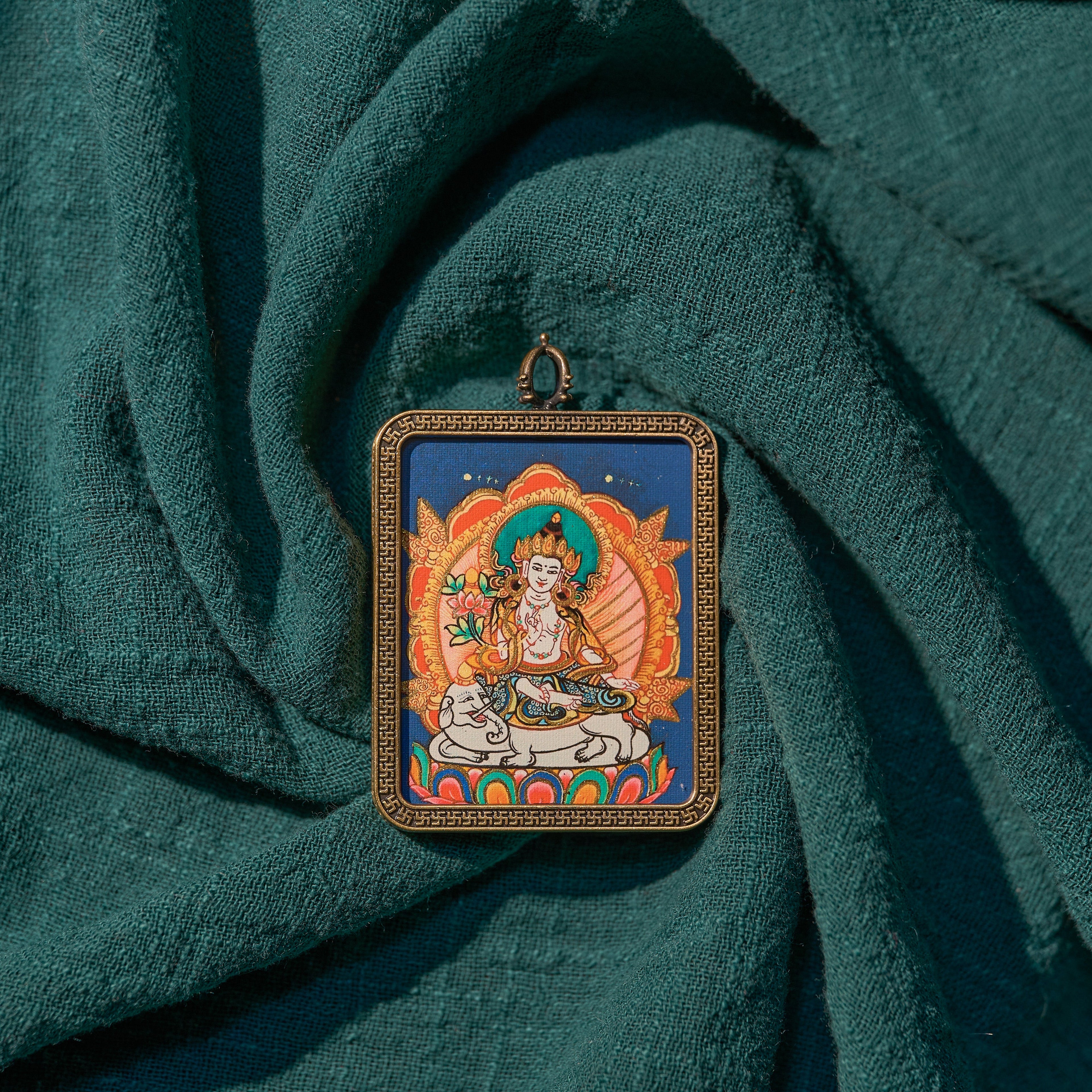 墨影·普贤菩萨随身唐卡