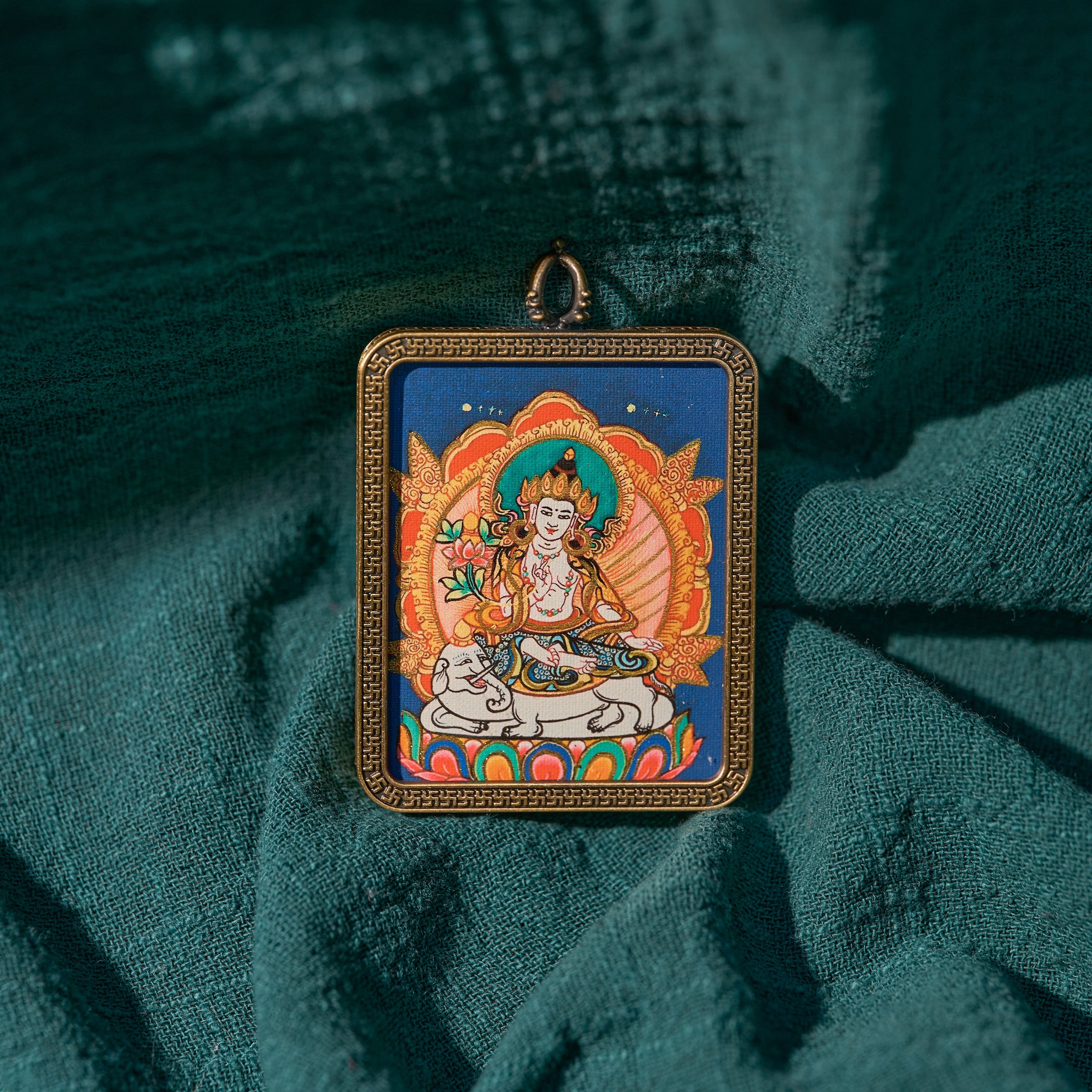 墨影·普贤菩萨随身唐卡