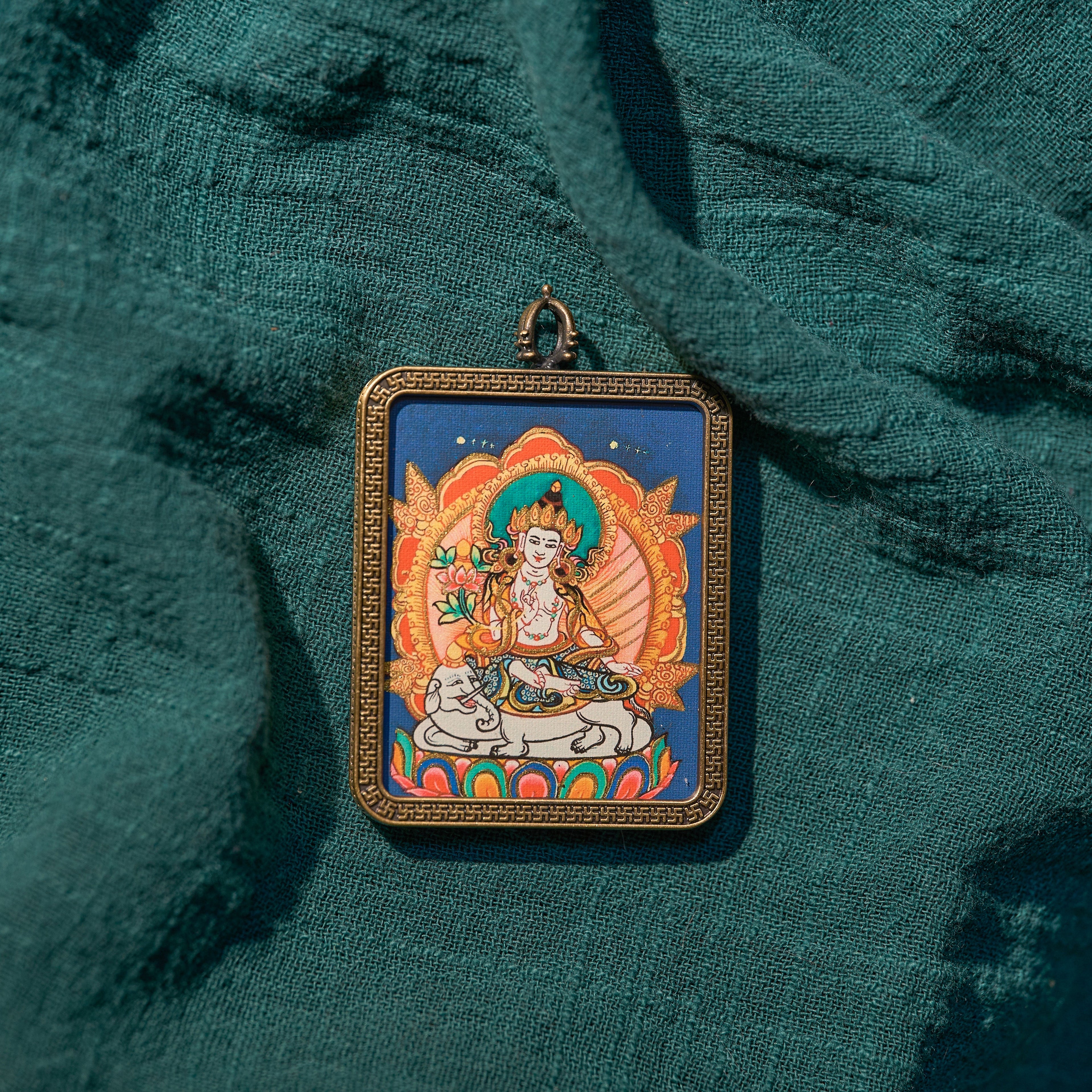 墨影·普贤菩萨随身唐卡