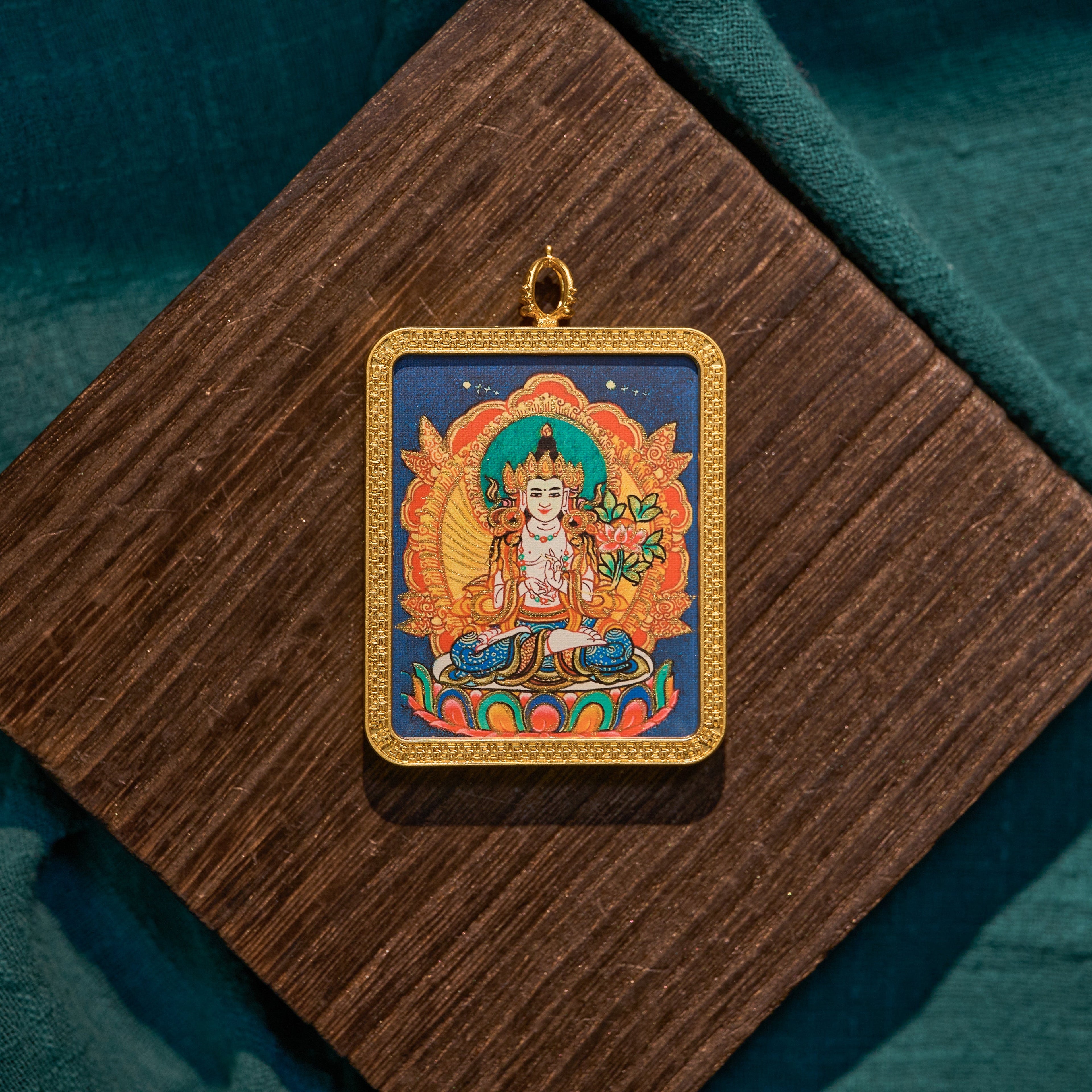 曦金·大势至菩萨随身唐卡