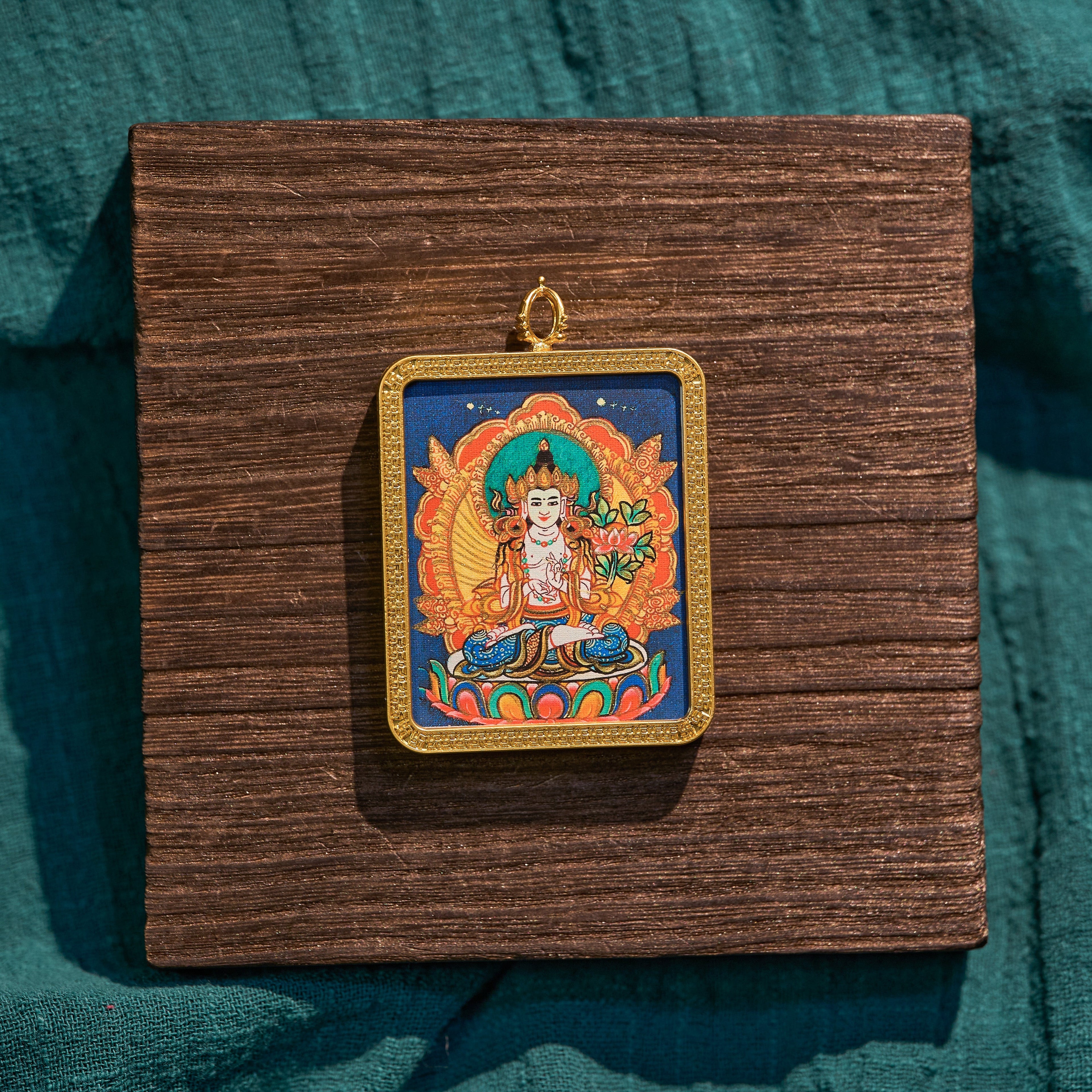 曦金·大势至菩萨随身唐卡