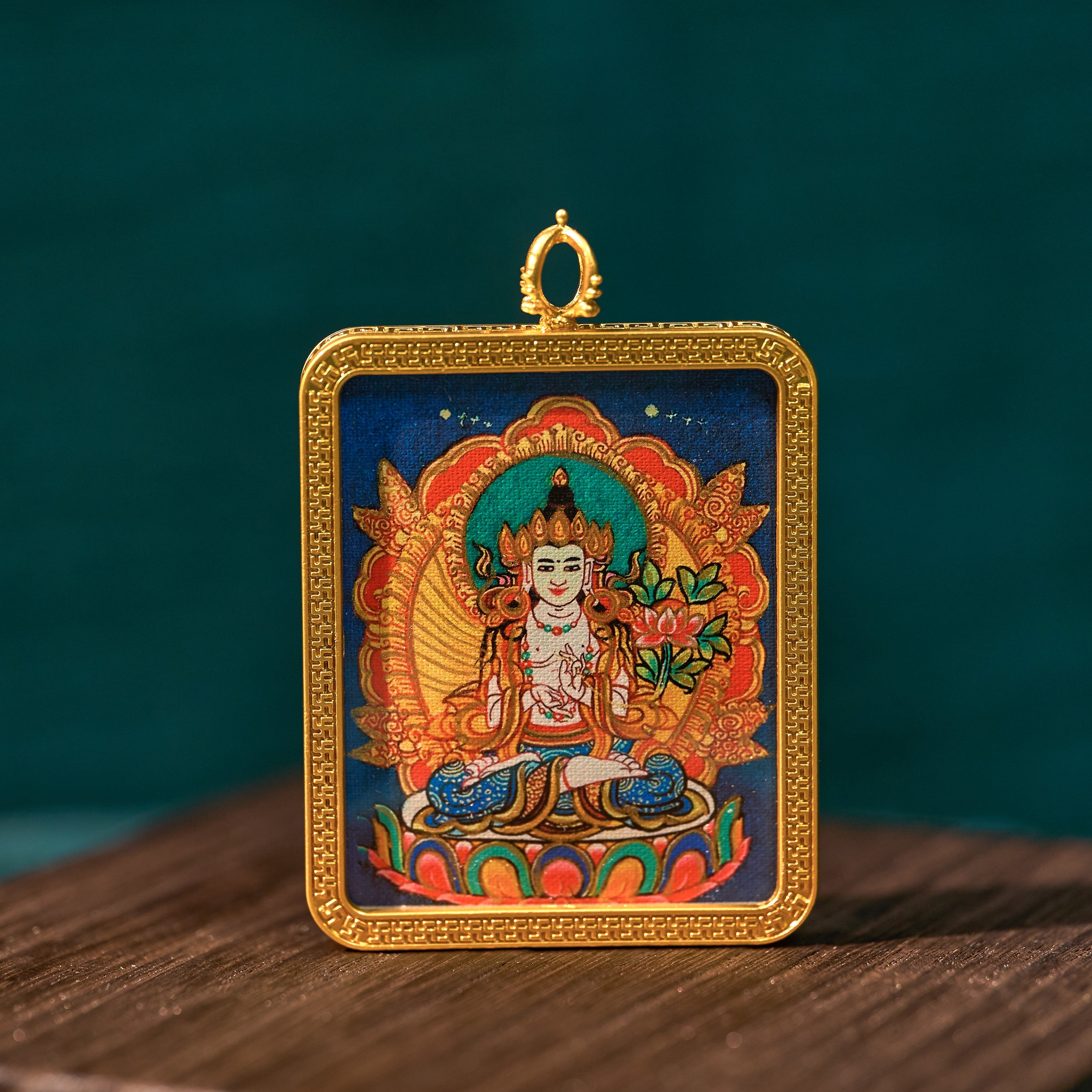 曦金·大势至菩萨随身唐卡