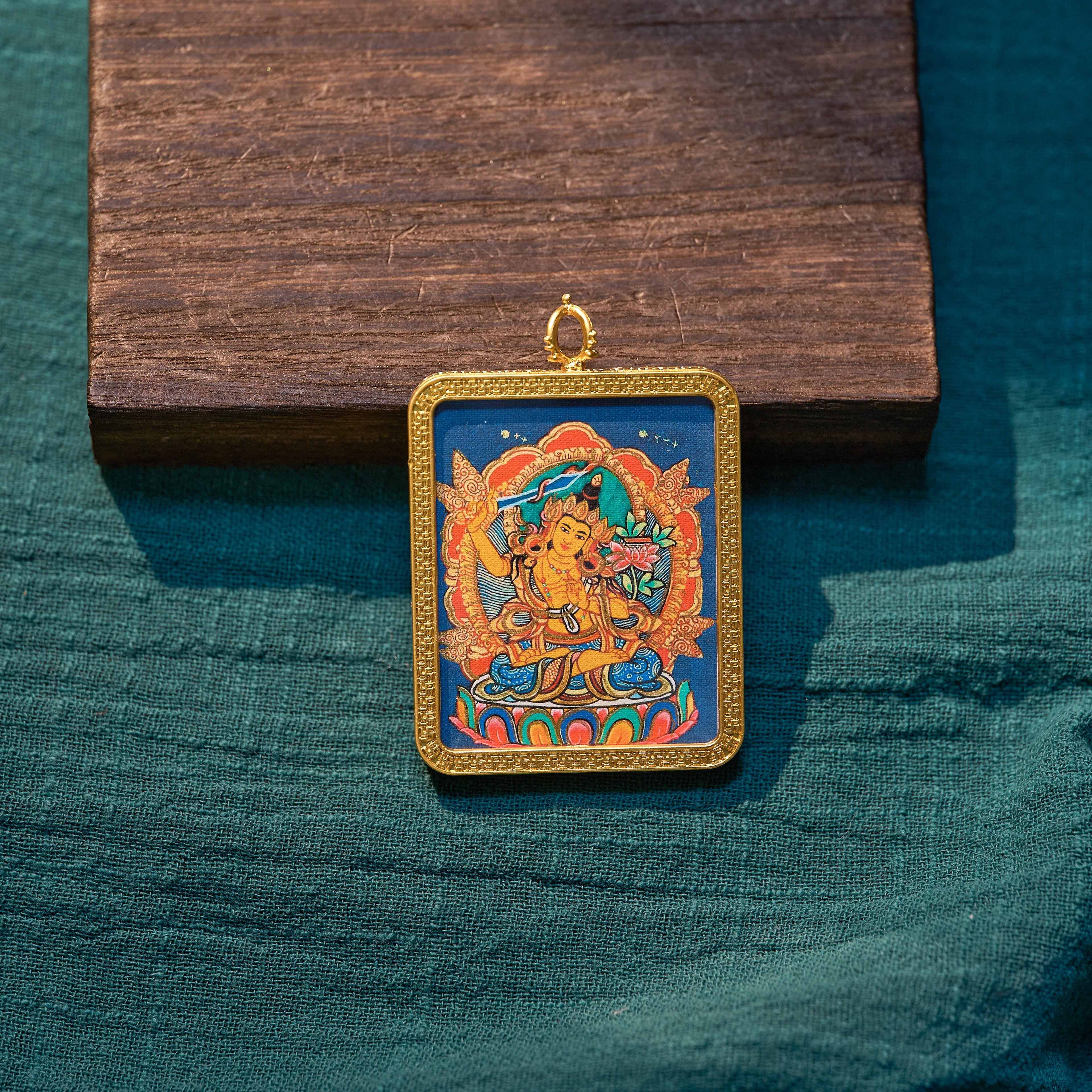 曦金·文殊菩萨随身唐卡